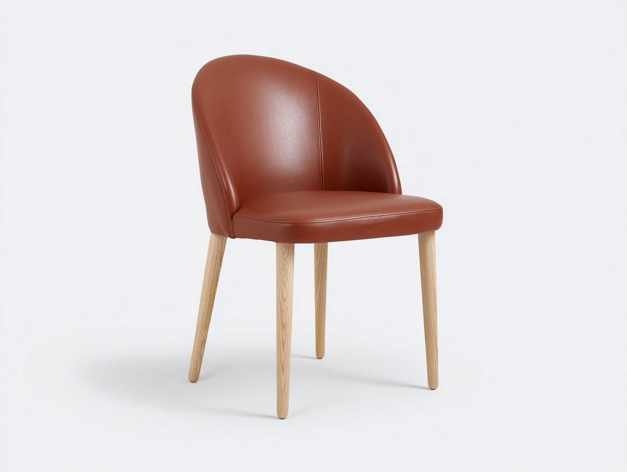 Chaise de salle ¨¤ manger - Similicuir - Bois - 57 x 60 x 84 cm - Marron - Style contemporain