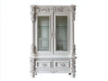 Vitrine - Bois - Verre - 132 x 46 x 188 cm - Blanc - Style baroque