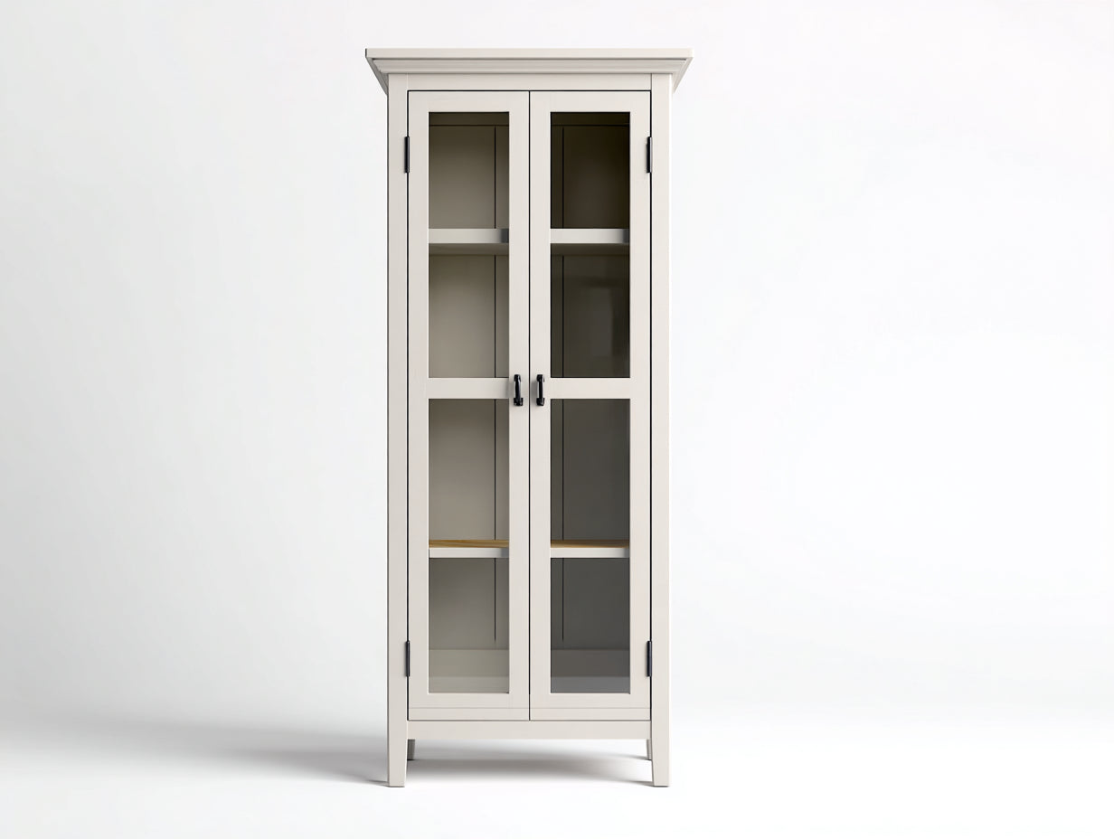Vitrine - Bois - Verre - 76 x 40 x 178 cm - Blanc - Style moderne