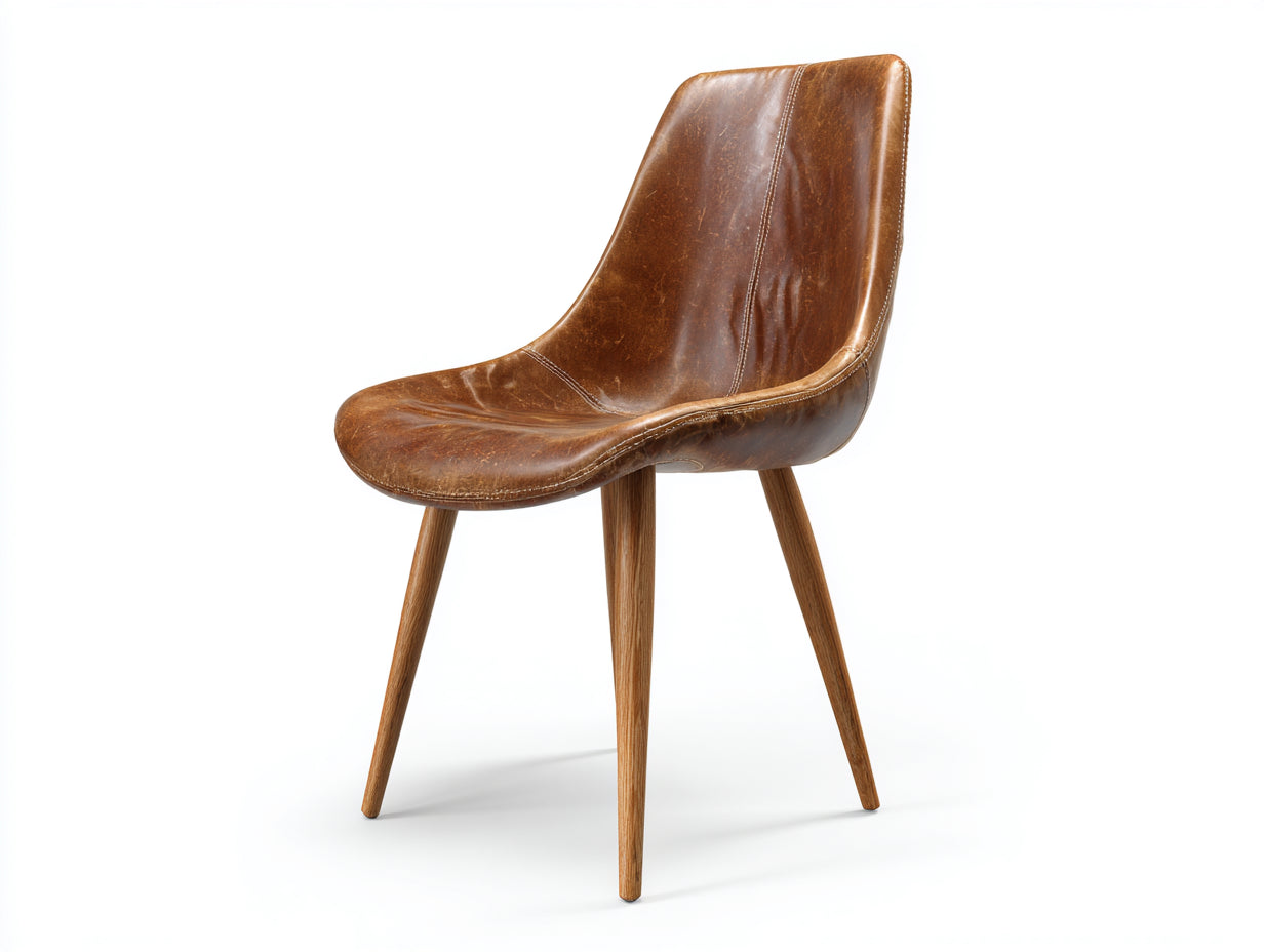 Chaise de salle ¨¤ manger - Similicuir - Bois - 62 x 63 x 87 cm - Marron - Style moderne