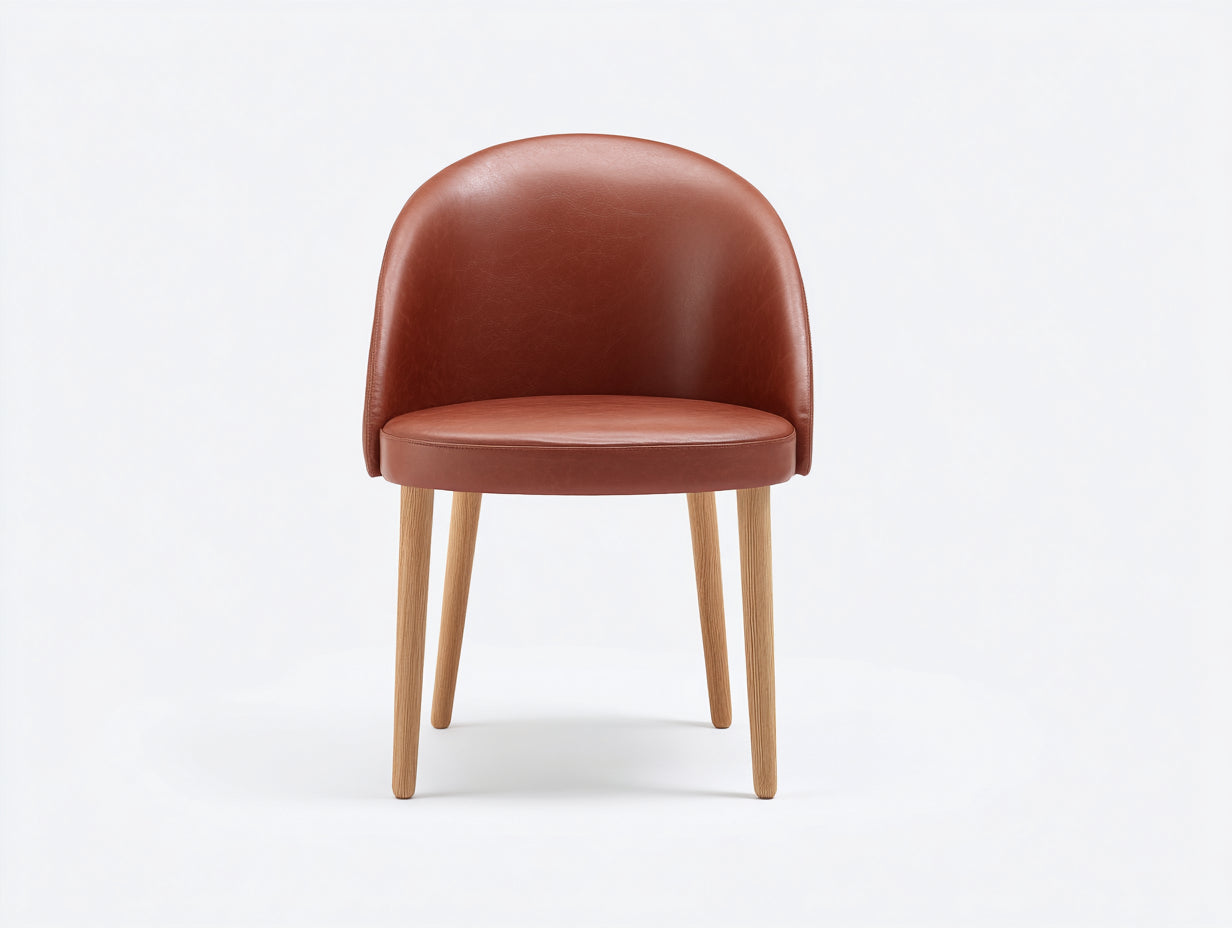 Chaise de salle ¨¤ manger - Similicuir - Bois - 60 x 62 x 81 cm - Marron - Style moderne