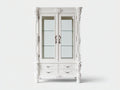 Vitrine - Bois - Verre - 128 x 44 x 186 cm - Blanc - Style classique