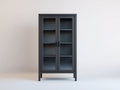 Vitrine - M¨¦tal-verre - 92 x 38 x 175 cm - Gris anthracite - Style moderne