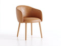 Chaise de salle ¨¤ manger - Similicuir - Bois - 70 x 63 x 80 cm - Marron clair - Style contemporain