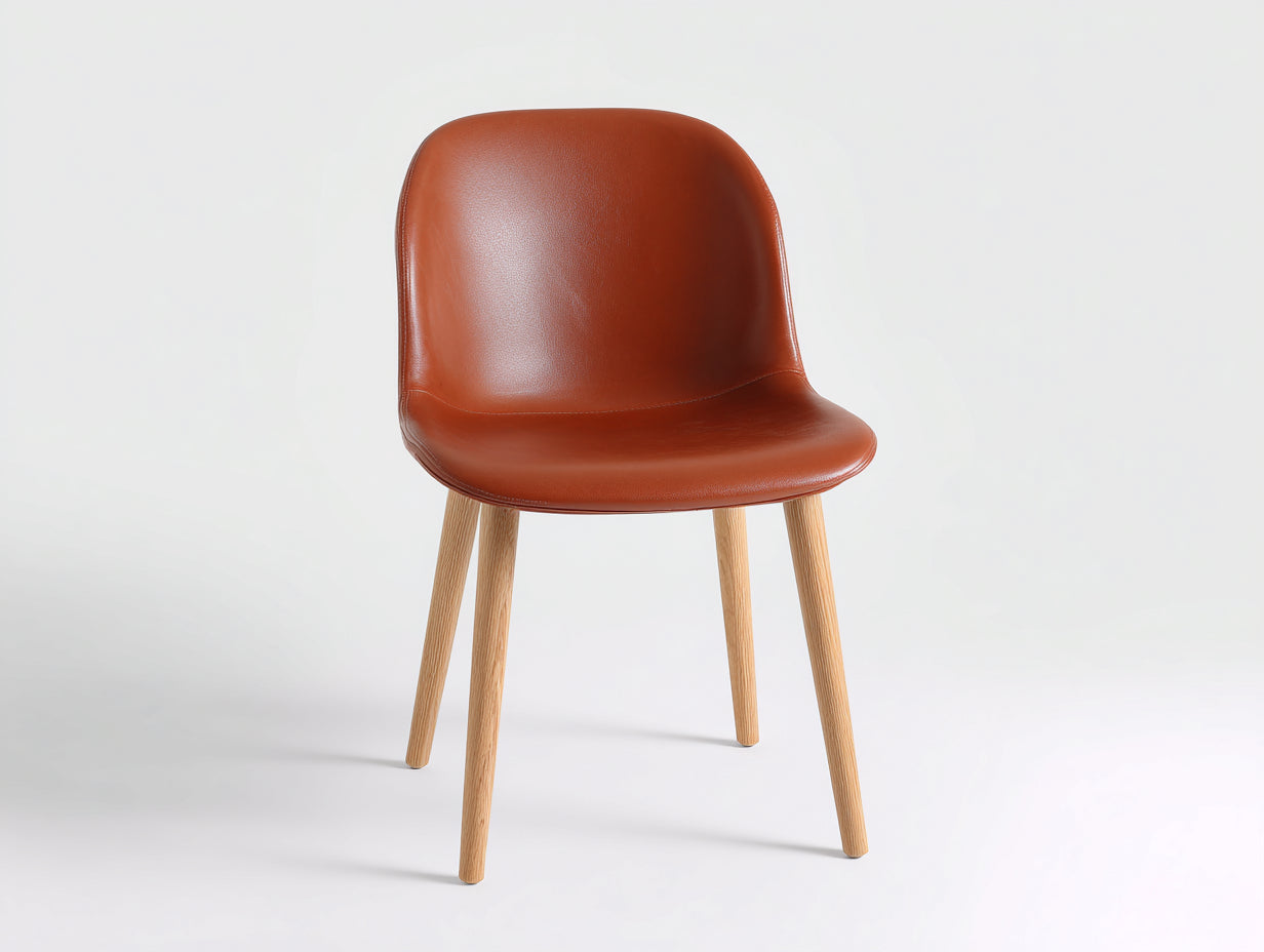 Chaise de salle ¨¤ manger - Similicuir - Bois - 54 x 58 x 82 cm - Marron - Style moderne