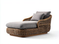 Bain de soleil - Rotin-Tissu - 168 x 142 x 86 cm - Naturel-Gris taupe - Contemporain enveloppant