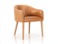 Chaise de salle ¨¤ manger - Similicuir - Bois - 68 x 64 x 79 cm - Marron clair - Style contemporain