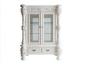 Vitrine - Bois - Verre - 135 x 42 x 185 cm - Blanc - Style baroque