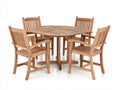 Salon de jardin repas - Bois massif - 120 x 120 x 75 cm - Bois naturel - Style classique