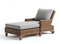 Bain de soleil - Rotin-Tissu - 189 x 83 x 95 cm - Miel-Gris clair - Classique r¨¦glable avec accoudoirs et roulettes