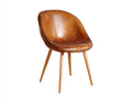 Chaise de salle ¨¤ manger - Similicuir - Bois - 63 x 60 x 83 cm - Marron clair - Style contemporain