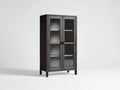 Vitrine - Bois - Verre - 88 x 43 x 168 cm - Gris anthracite - Style moderne