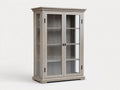 Vitrine - Bois - Verre - 118 x 44 x 178 cm - Gris clair - Style contemporain