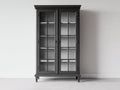 Vitrine - Bois-verre - 112 x 44 x 188 cm - Gris anthracite - Style classique