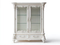 Vitrine - Bois - Verre - 150 x 45 x 190 cm - Blanc - Style classique